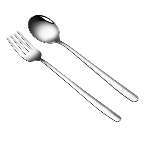 304 stainless steel spoon fork household eating Korean spoon spoon Korean long handle spoon stirring spoon spoon