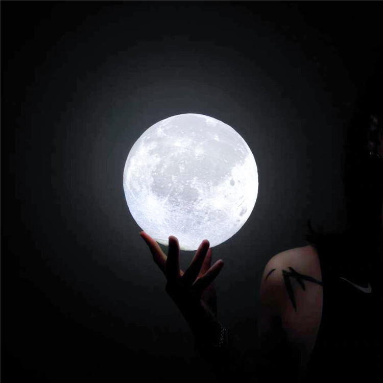 Luz DE LA LUNA 3D vinilo Luz DE LA Luna Luz de La Noche creativa Regalo de Cumpleaños dormitorio romántico lámpara de mesa de control remoto recargable