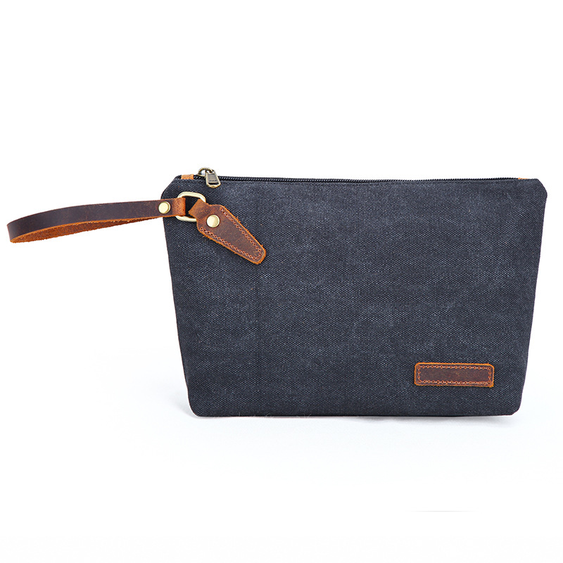 Nueva moda retro embrague impermeable bolsa de lavado de lona bolsa de almacenamiento de viaje cambio clave transfronteriza en stock