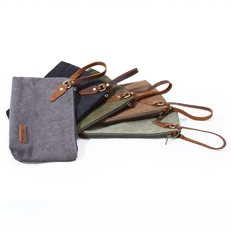 Nueva moda retro embrague impermeable bolsa de lavado de lona bolsa de almacenamiento de viaje cambio clave transfronteriza en stock