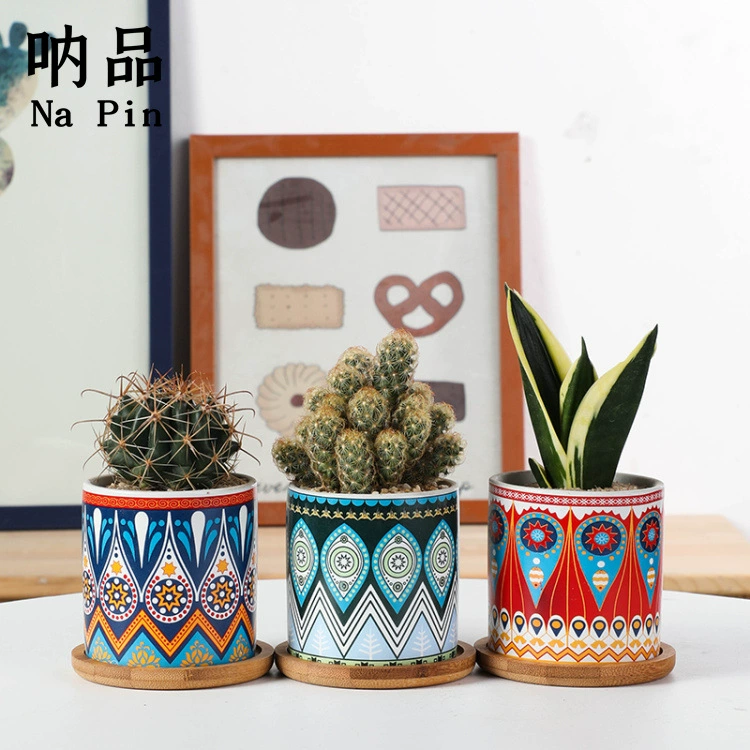 Na pin экспорт внешней торговли онлайн знаменитости скандинавский Простой Творческий цилиндрический сочный керамический цветочный горшок красочный цветочный горшок