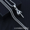 Metal necklace suitable for men and women hip-hop style stainless steel, pendant, accessory, Korean style