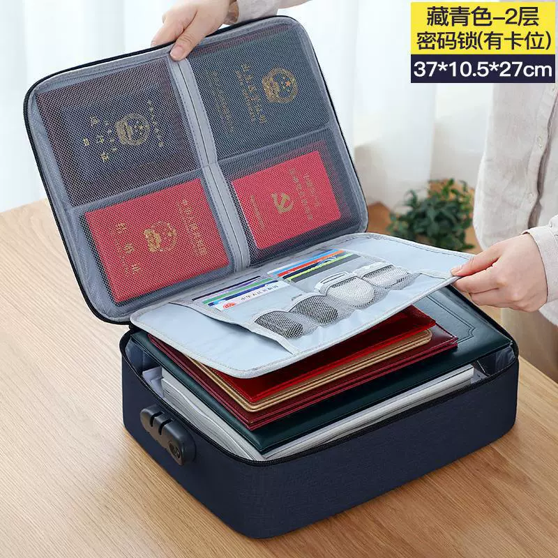 GENA Capacious Organizer Bag with Universal Card Holder for Documents - Multi-Layer Lockable Options