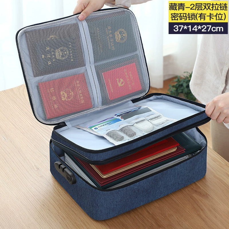 GENA Capacious Organizer Bag with Universal Card Holder for Documents - Multi-Layer Lockable Options