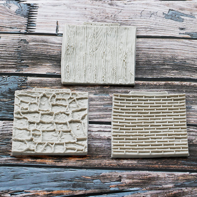 BRICOLAJE simulación de pared de ladrillo azulejo patrón de la piel borde de la corteza textura pad fondant pastel de silicona molde de chocolate borde