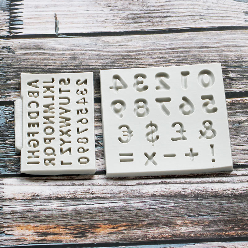 DIY mayúscula número fondant molde de silicona pastel de chocolate ultra-ligero arcilla epoxi molde