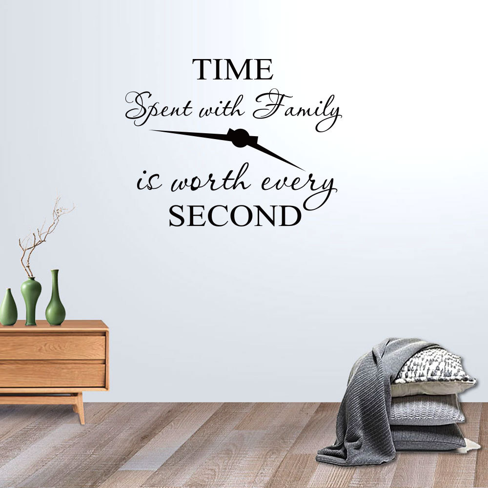 Clock time English poetry foreign trade manufacturer European and American Proverbs bedroom study wall sticker English 1255