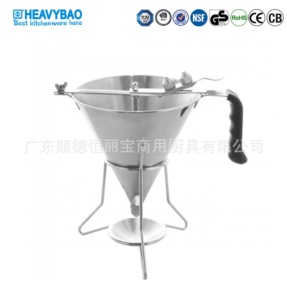 Embudo de acero inoxidable para takoyaki, embudo comercial 304/201, herramienta para medir jarabe de fructosa.