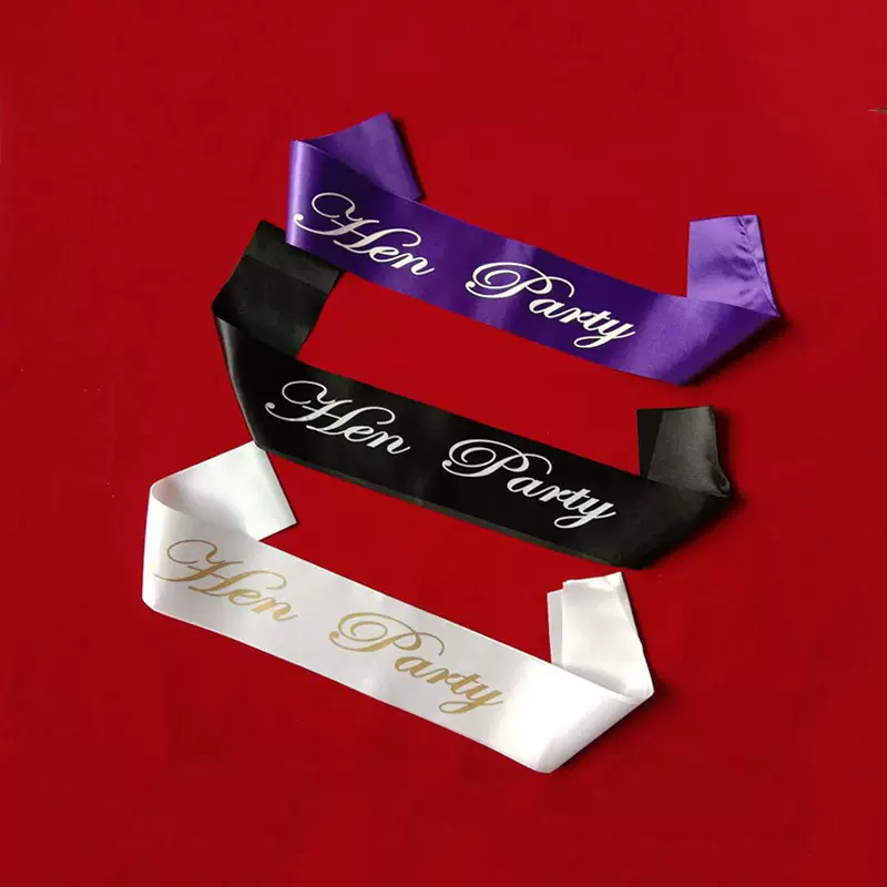 跨境专供单身派对黑色金字肩带女士装饰礼仪带化妆服饰道具走秀