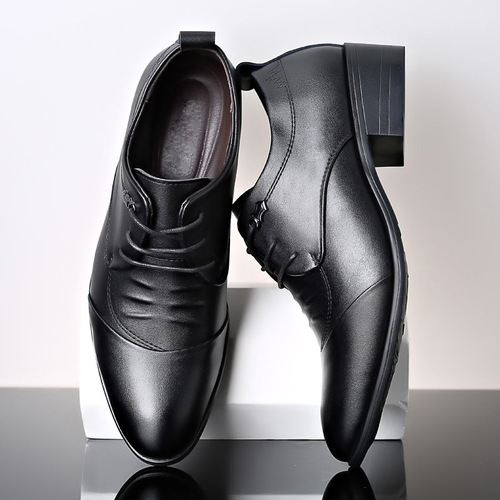 Inner height-increasing leather shoes for men, cowhide youth, soft sole, soft surface, white men's shoes, small white shoes, lace-up wedding shoes, drop shipping