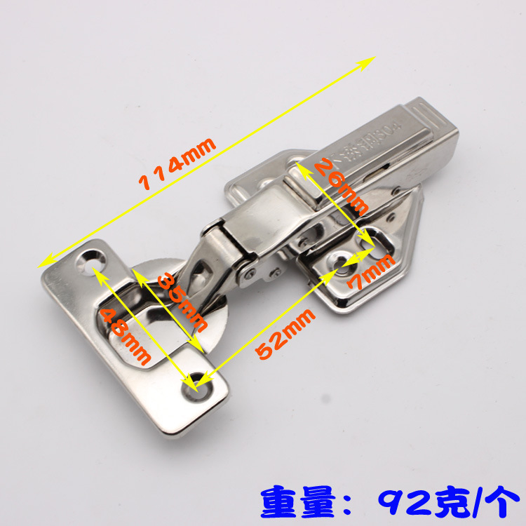 Engrosado 304/201 buffer de acero inoxidable hidráulico gabinete puerta bisagra armario estantería fija aviones bisagra