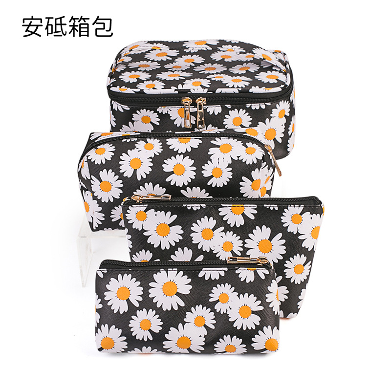 Nuevo en stock de mármol de tres piezas bolsa de cosméticos PU bolsa de lavado a prueba de agua bolsa de almacenamiento de viaje portátil de gran capacidad