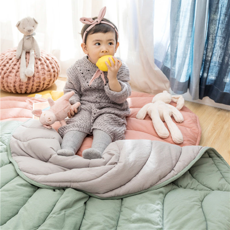 Alfombra de arrastre para niños cubierta de algodón multifuncional estilo europeo sala de estar dormitorio alfombra de picnic entrega de una pieza