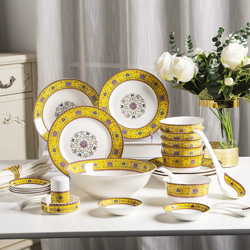Tableware, set, ceramic enamel for home use, Birthday gift