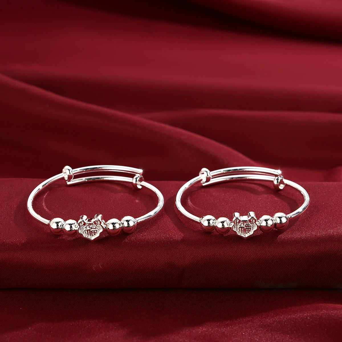 Children's silver bracelet, longevity lock, Birthday gift