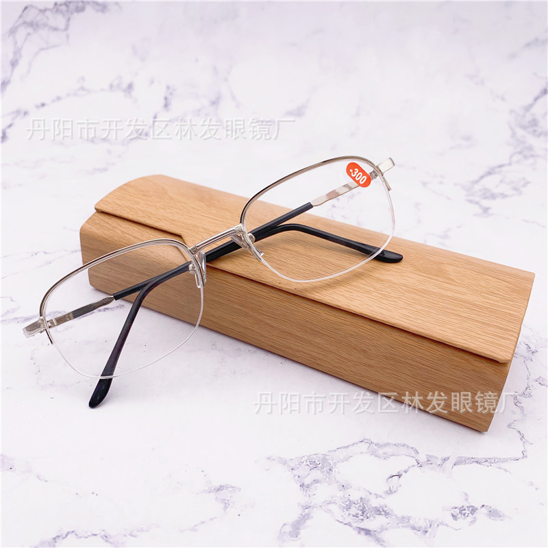 Finished Myopia High Myopia - 100-1000-2000 Wholesale High Definition Resin Myopia Glasses Half Frame Myopia