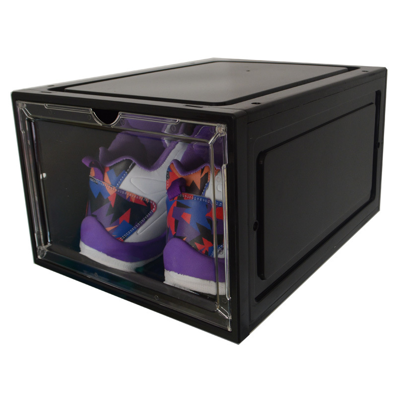 Caja de zapatos transparente puerta magnética engrosada caja de almacenamiento de plástico extraíble a prueba de polvo caja de almacenamiento de zapatos fuente al por mayor fabricante