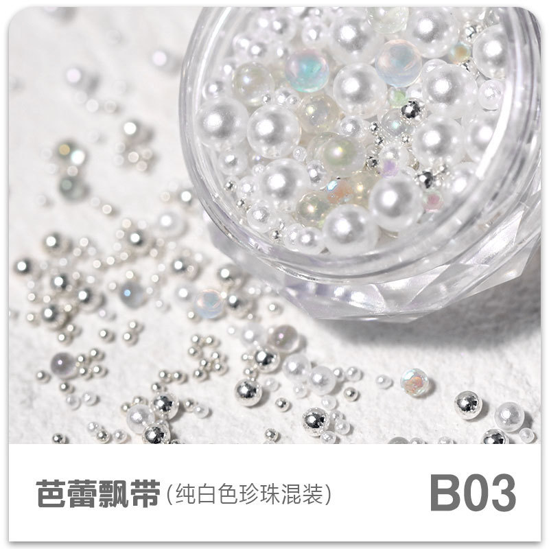 Red de uñas rojo sol serie perla mixta Ballet perla joyería de uñas tienda de uñas joyería de uñas al por mayor