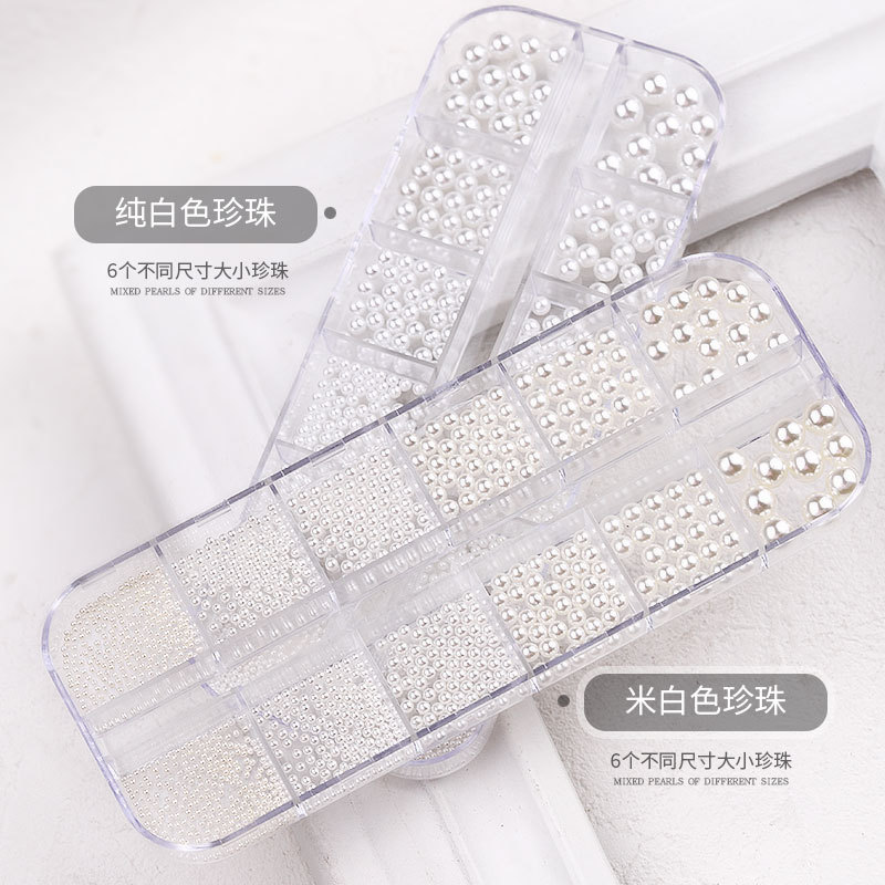 Red de uñas rojo sol serie perla mixta Ballet perla joyería de uñas tienda de uñas joyería de uñas al por mayor