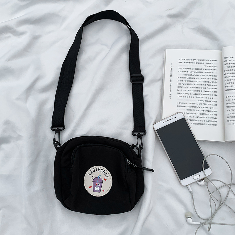 Bolso bandolera pequeño 2025 para mujer, versión coreana Ulzzang, estilo ins, simple, versátil, lindo, bolso de tela para estudiantes, dropshipping