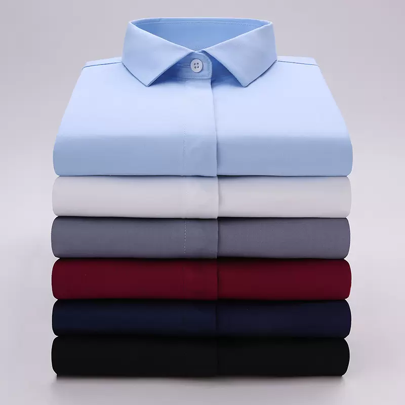 2026春新款女士衬衫竹纤维长袖女衬衣免烫职业装工装绣logo白衬衫