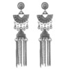Retro long ethnic earrings, small bell with tassels, European style, ethnic style