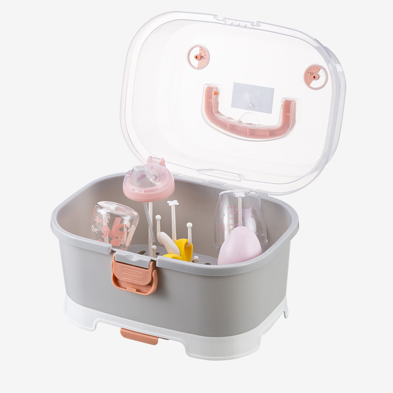 Caja de almacenamiento de botella de bebé portátil grande caja de almacenamiento de vajilla de bebé grande caja de almacenamiento de polvo de leche en polvo