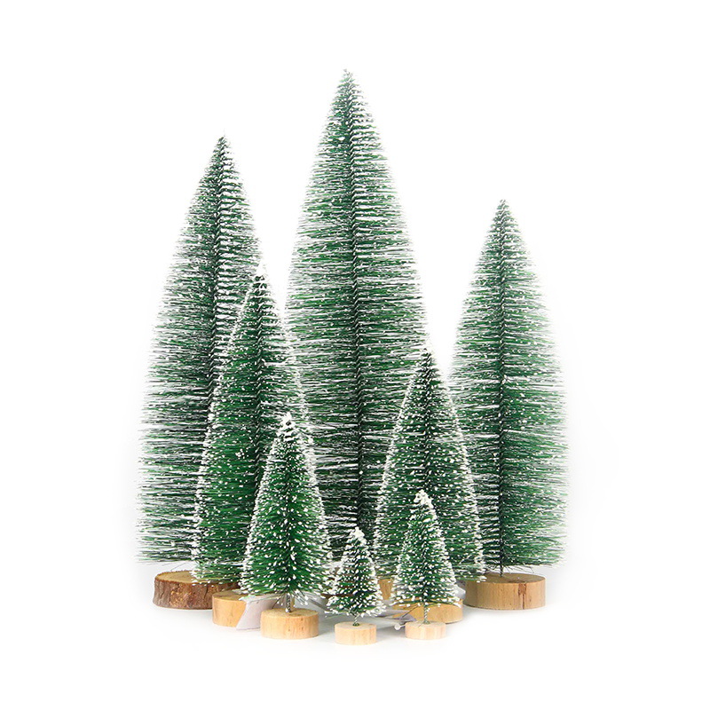 Cruz-frontera mini árbol de Navidad aguja de pino flocado árbol de Navidad blanco cedro centro comercial tienda decoración de escritorio