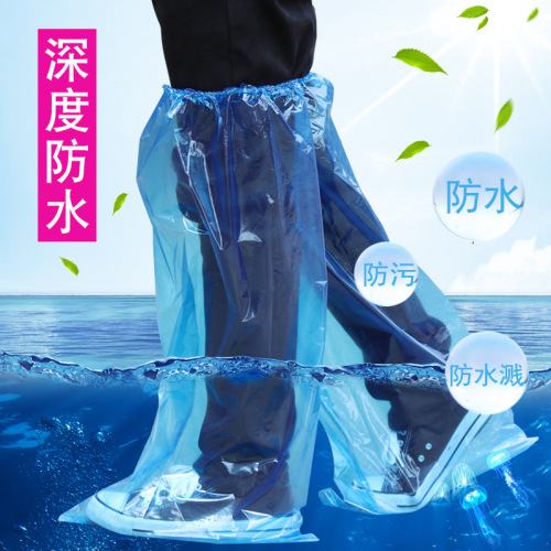 Long Tube Sealing Kit Disposable Thick Long Tube Rain Shoe Covers Waterproof Anti-Slip Tall Tube Thick PE Plastic Foot Covers
