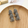 Fashionable retro small bell with tassels, multilayer ethnic earrings, European style, ethnic style