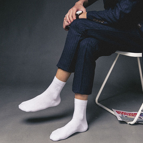 Men's socks men's spring and summer casual mid-tube men's socks pure color socks spring thin summer socks