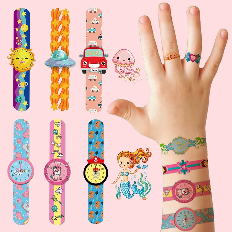 Cartoon disposable tattoo stickers, fresh waterproof hand stickers, watch, wholesale