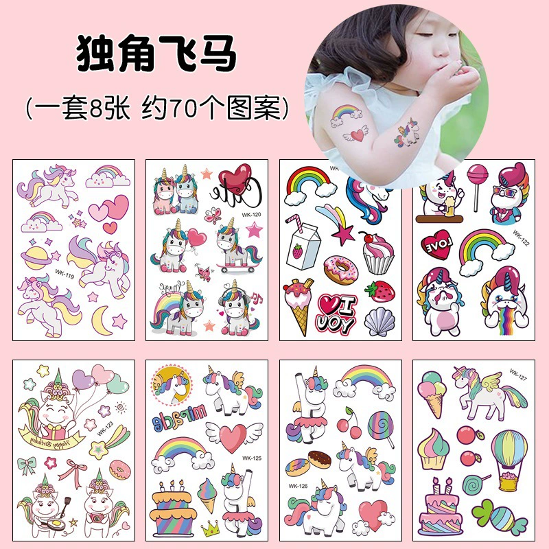 Cartoon disposable tattoo stickers, fresh waterproof hand stickers, watch, wholesale