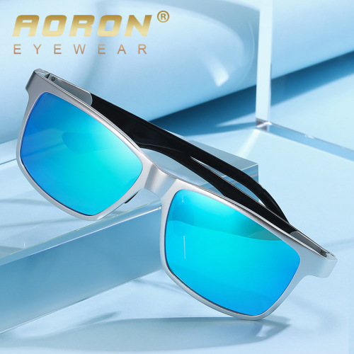 Aolong new aluminum magnesium polarized sunglasses color carbon fiber sunglasses for men and women fashion color changing night vision glasses 8008-1