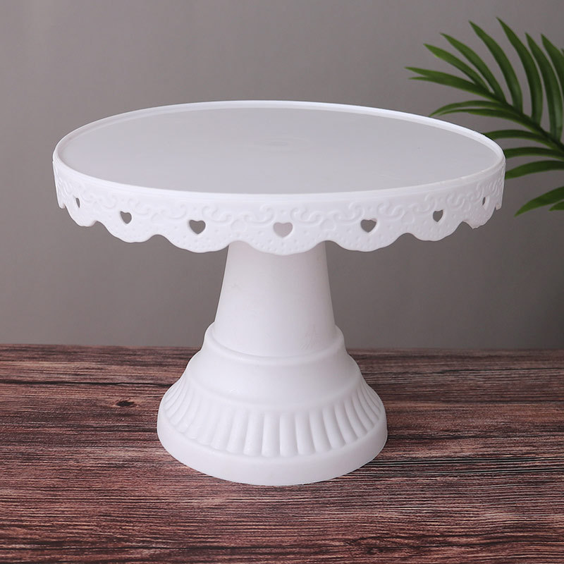 Wedding Dessert Table Decoration Plastic High Foot Cake Plate European-style White Table Birthday Party Layout Display Stand