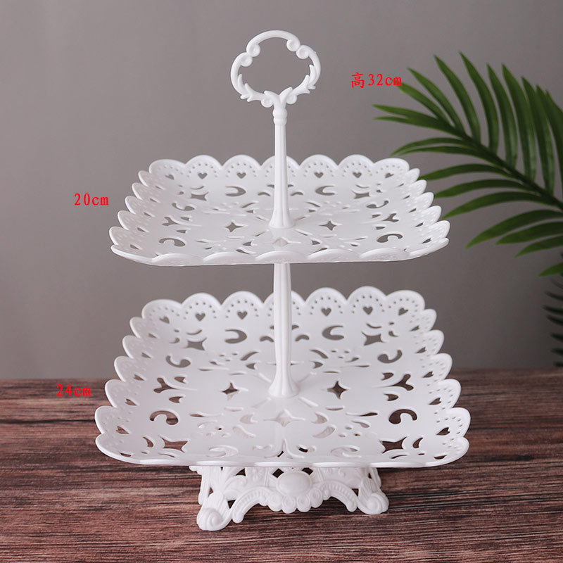 Estilo europeo de tres capas bandeja de la torta merienda estante plato de fruta cumpleaños decoración del partido suministros boda postre Mesa estante de la torta