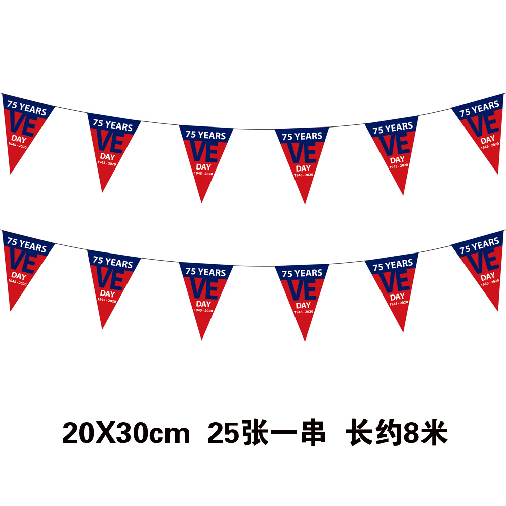 20X28cm-VE triángulo cadena de la bandera