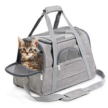 新款寵物包便攜式貓包狗狗外出包斜挎寵物袋亞馬遜透氣寵物車載包