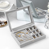 Ear Studs Earrings Storage box Jewelry dustproof Jewelry box Ear clip Earrings Ear line Arrangement Jewelry Box With cover