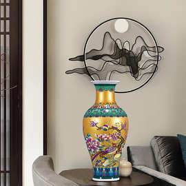 景德镇陶瓷器中式花瓶客厅插花器家居装饰格摆件珐琅彩落地花瓶