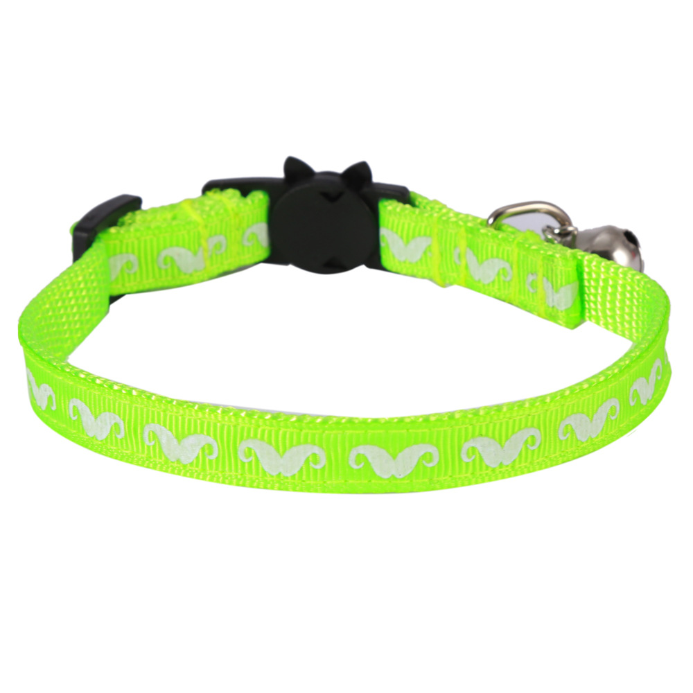 Transfronterizo nuevo gato campana gato garra barba collar de mascota hebilla de seguridad ajustable collar de gato de luz nocturna