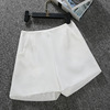 Shiffon suit, shorts, summer fitted trousers, high waist, Korean style, A-line, loose fit