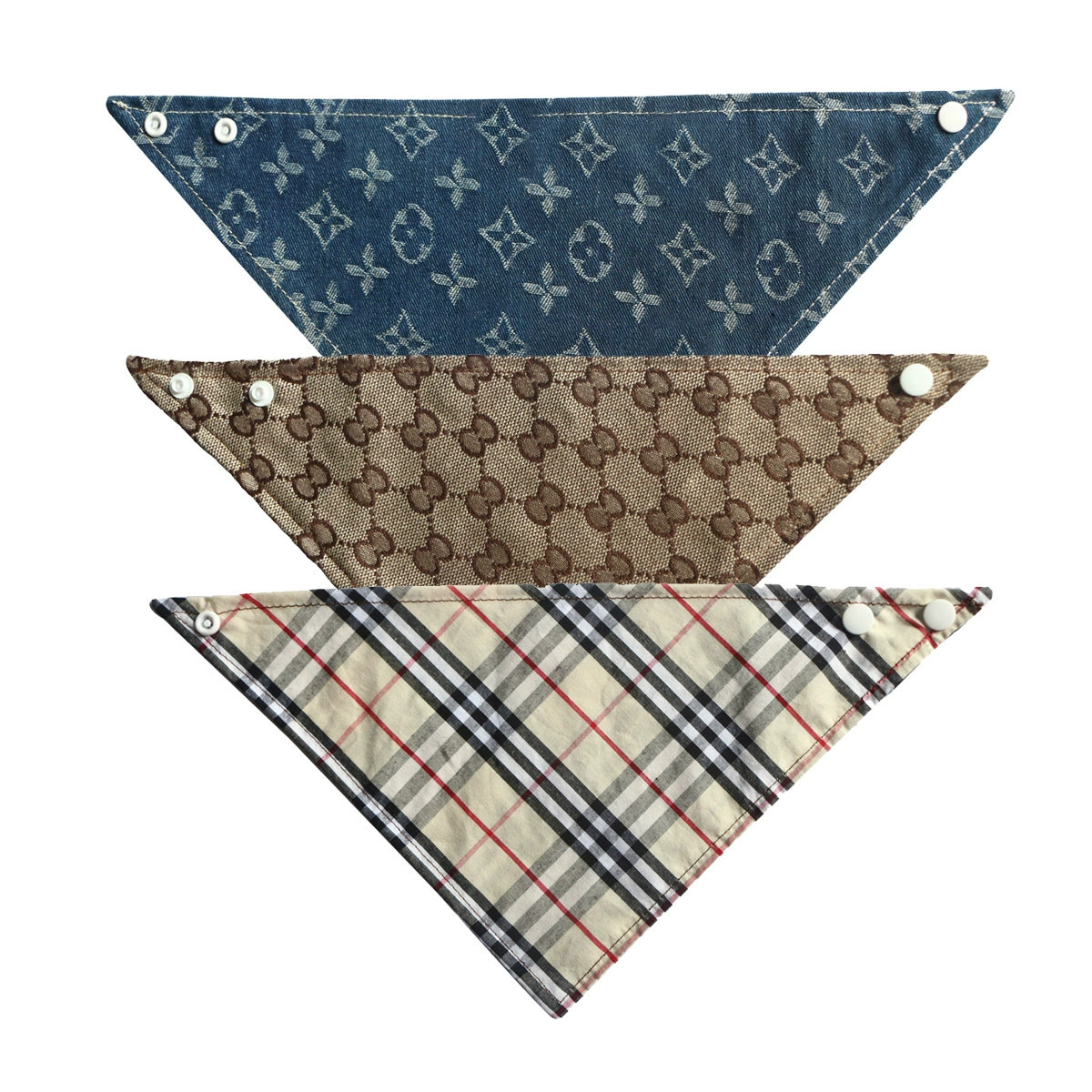 Классический плюшевый модный шарф для домашних животных, треугольный платок для собак, шарф для кошек, нагрудник для крупных собак в клетку