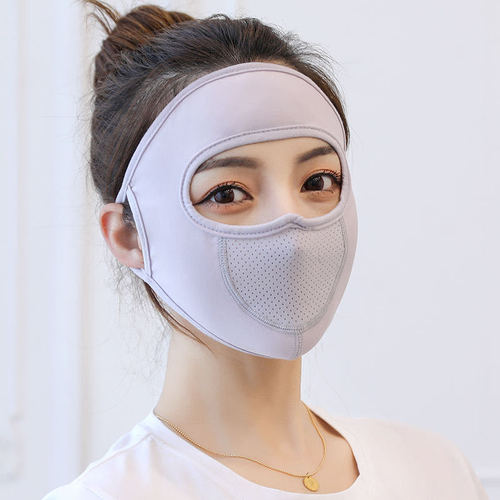 Full face sun protection summer thin breathable ice silk mask cycling sun protection UV breathable mesh