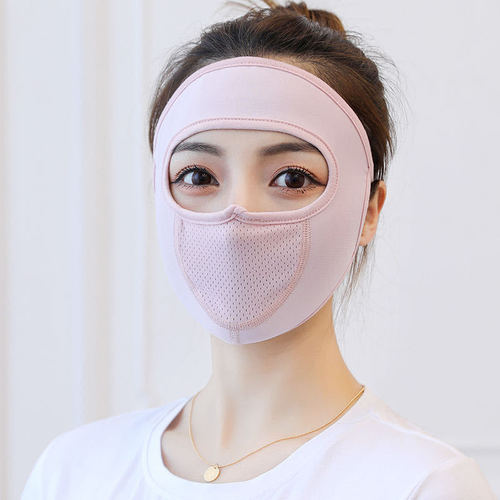 Full face sun protection summer thin breathable ice silk mask cycling sun protection UV breathable mesh