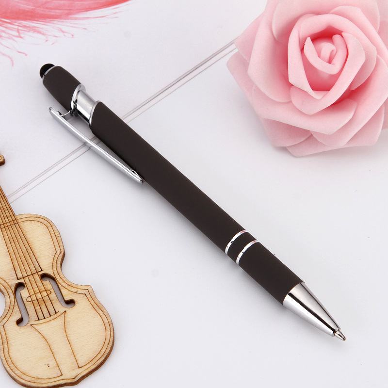 Bolígrafo mágico con varilla de aluminio y metal, bolígrafo de prensa con pegamento en aerosol, bolígrafo de regalo publicitario, bolígrafo táctil con logotipo impreso de letras