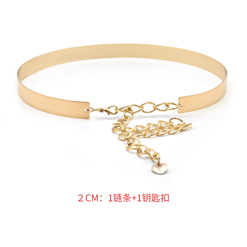 Venta caliente de las mujeres europeas y americanas abrigo vestido hierro cintura sello falda versátil metal ancho accesorios cintura cadena entrega de una sola pieza