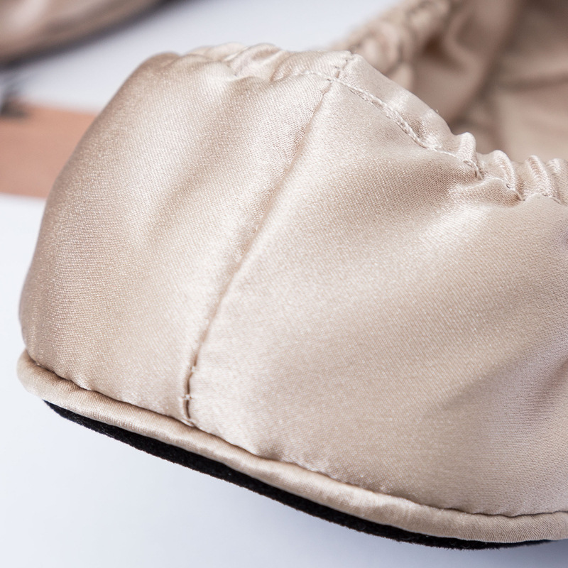 江綾19ムミシルクスリッパホーム绢糸ポータブルバレエ靴床靴飛行機旅行折り畳み