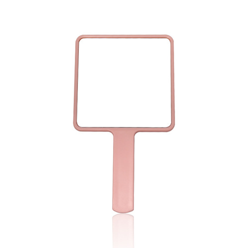 Mirror Manufacturer Beauty Mirror Printed LOGO Handheld Cosmetic Mirror Portable Handle Mirror Creative Square Cosmetic Mirror Wholesale