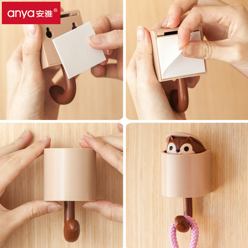 Anya squirrel hook storage glue wall-mounted sticky hook no punching small sticky hook wall coat hanger sundry small hook